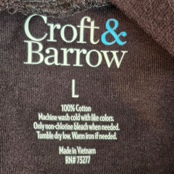 Croft & Barrow Womens Cotton Mock Turtleneck Top Black Long Sleeve Size L JJ4076 - Picture 6 of 6